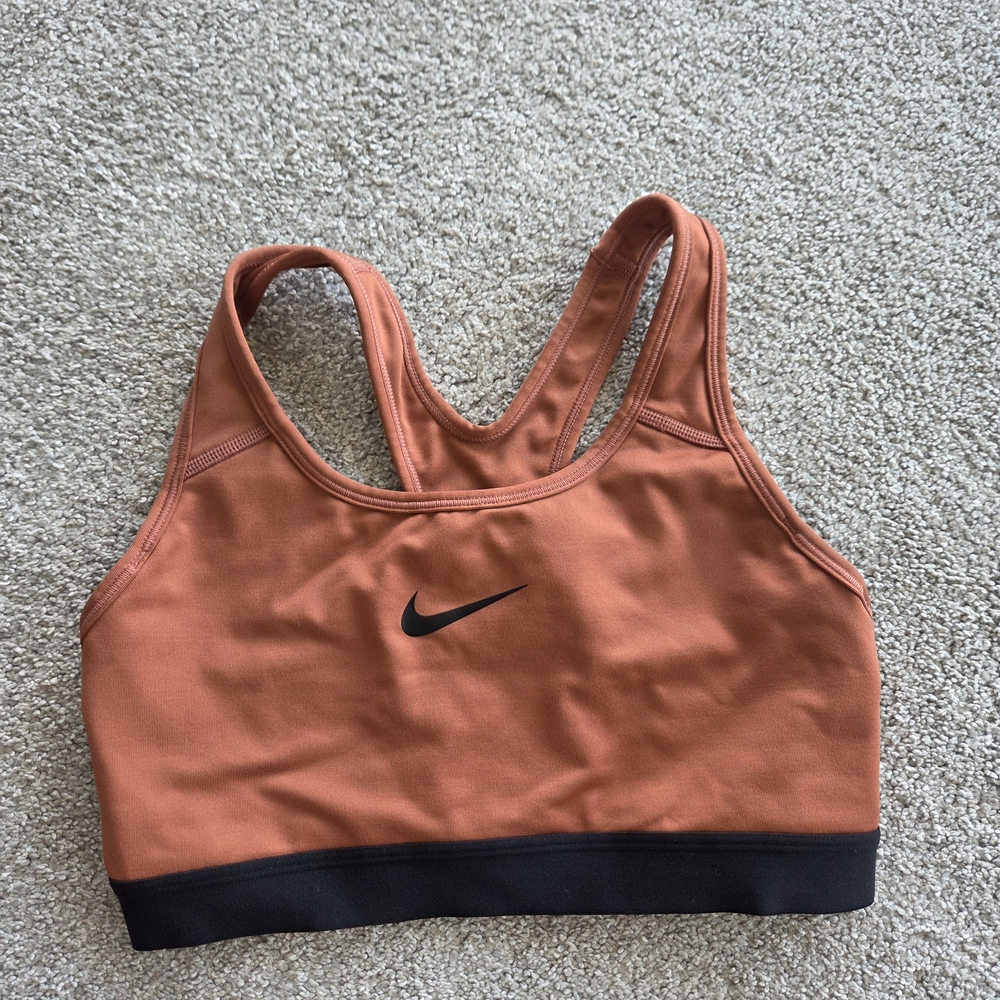 Nike Women's Copper and Black Sports Bra